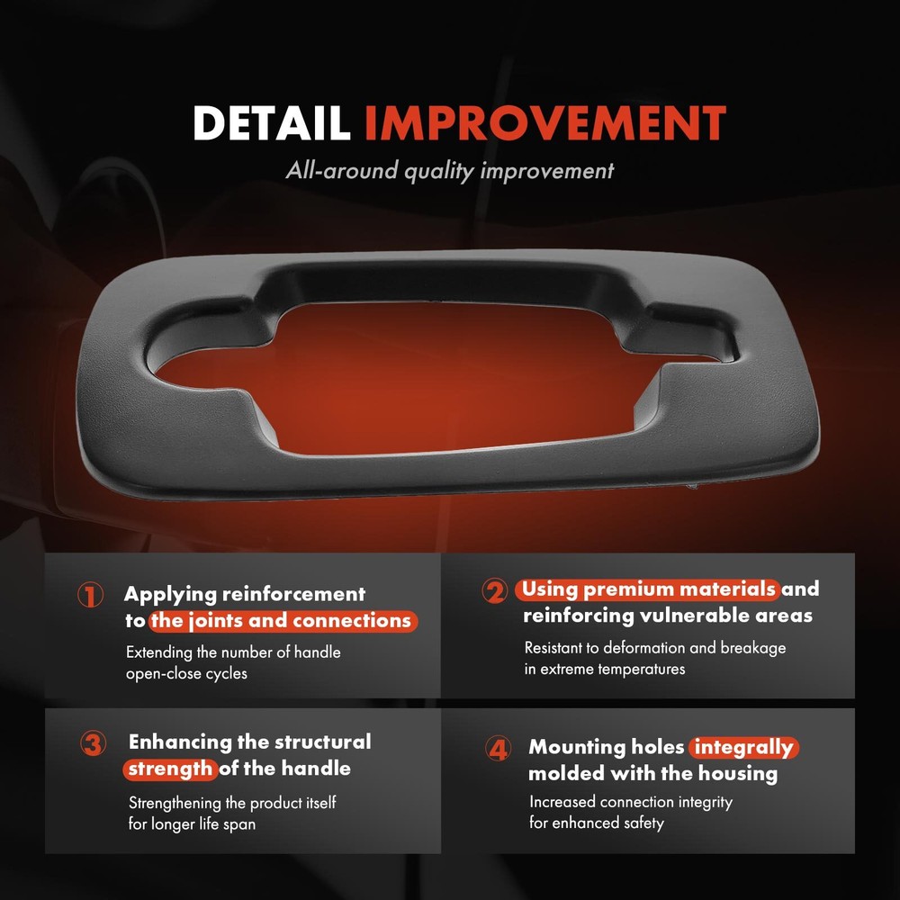Front Left/Right Texture Black Outside Handle Bezel for International 3576483C2