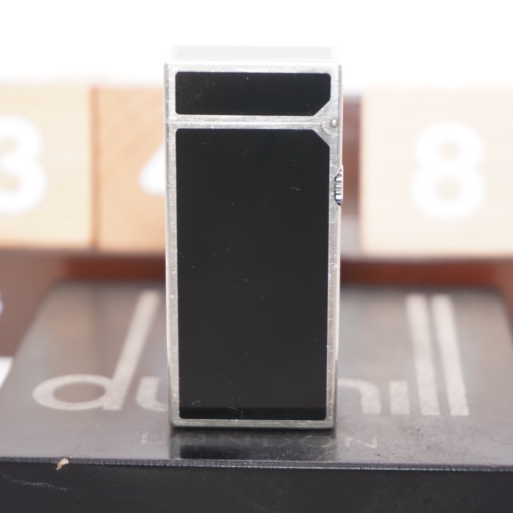 Dunhill Mini Lighter Silver & Black Lacquer_Ultrasonically Cleaned_Working