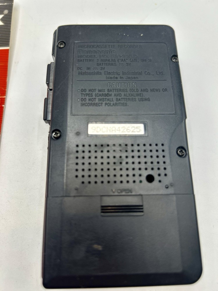Panasonic Microcassette Recorder 2-Speed Model RN-105D Untested