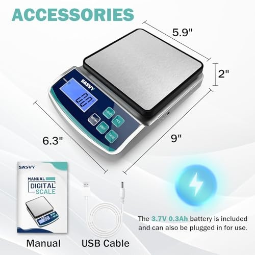 Precision Digital Lab Scale 5000g x 0.1g - Electronic Analytical Balance for Kit