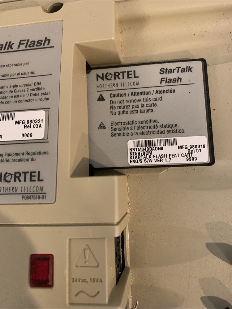 Nortel Norstar StarTalk Flash Voicemail System. Parts
