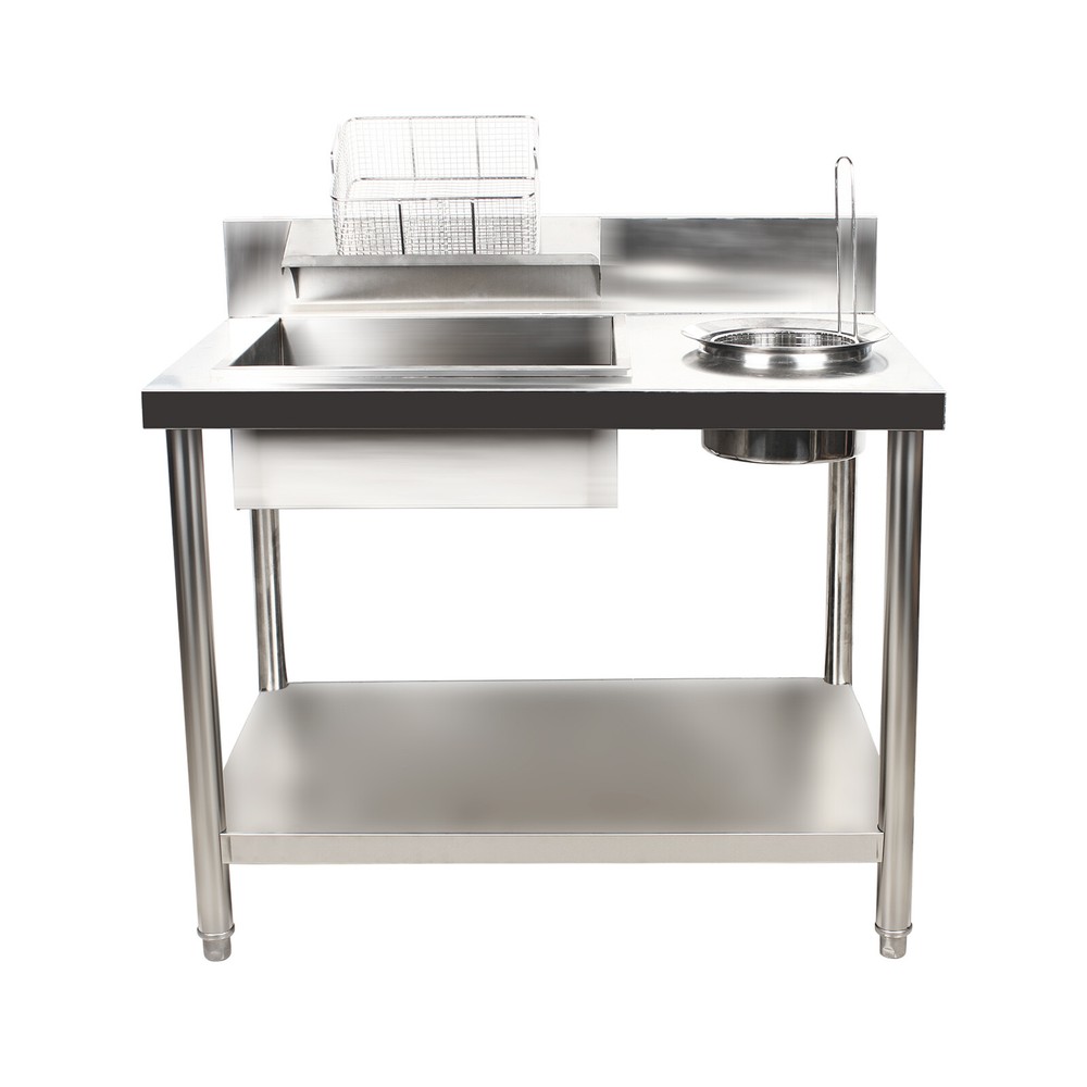 Manual Prep Station Chicken Fried Worktop Kitchen Breading Table Stainless