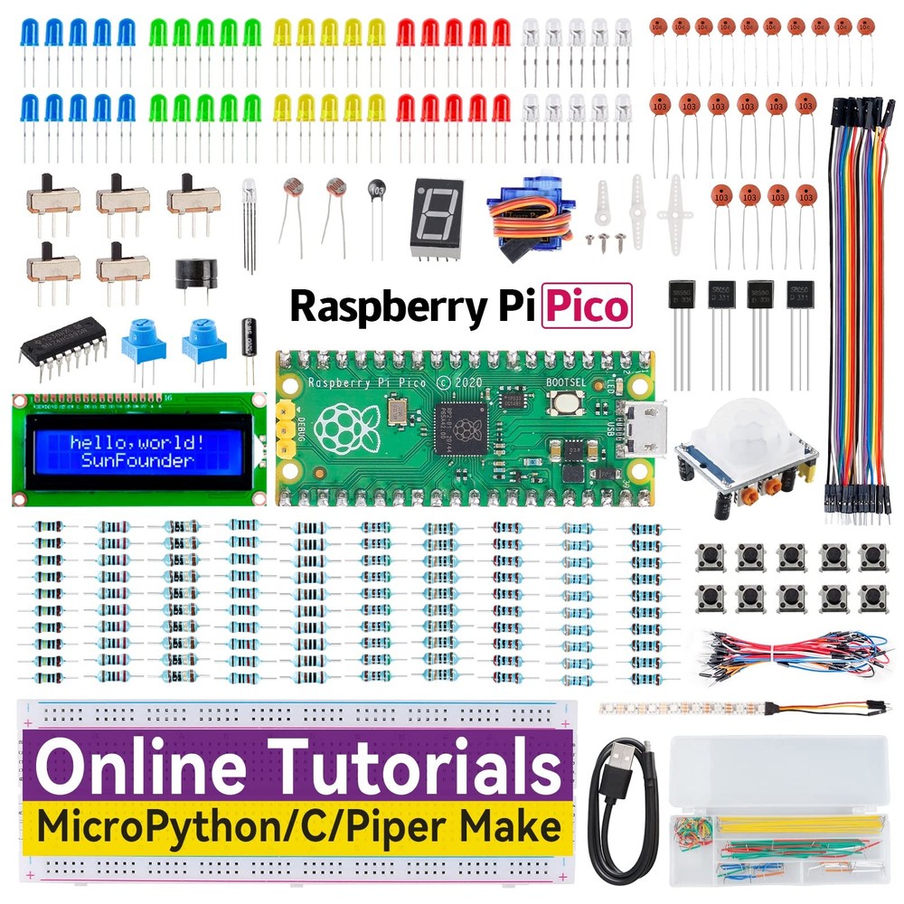 Starter Kit for Raspberry Pi Pico with 40 Projects Online Tutorials, MicroPyt...