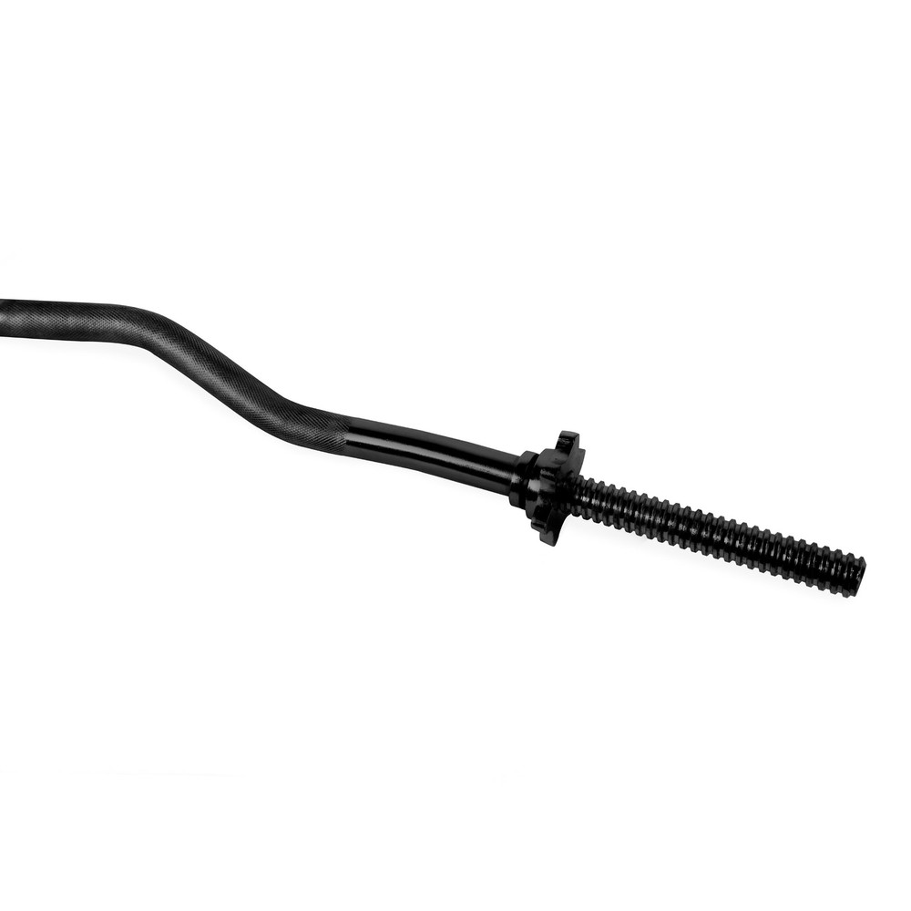 Barbell Standard Threaded Solid Easy Curl Bar, 47-Inch, Black
