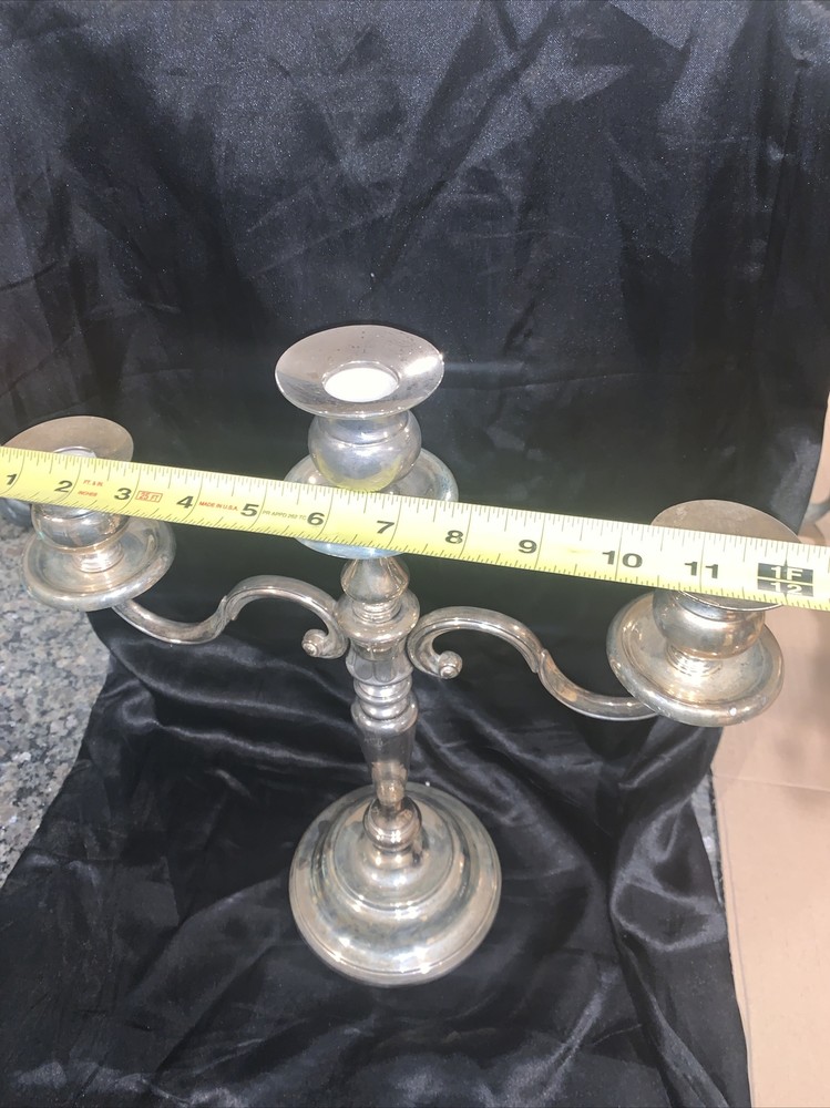 Antique Candelabra Silverplate 3 Arm Candlestick Holder