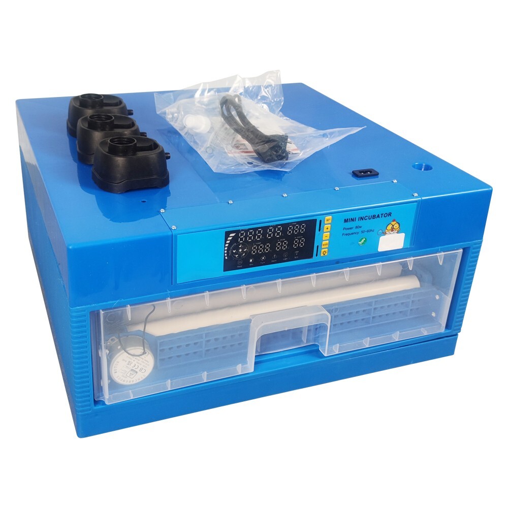 Incubator Drawer Single Layer Temperature Humidity Digital Display 64 Eggs 110V