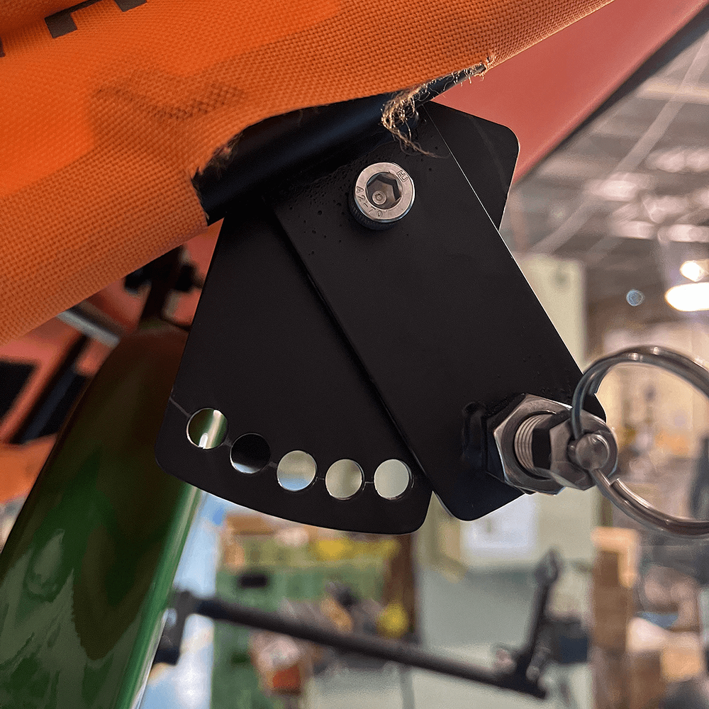 Tractor Canopy kit for ROPS, Foldable waterproof + Mounting brackets - Black