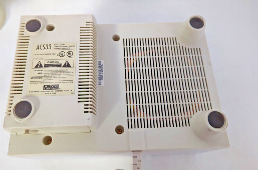 ALTEC LANSING COMPUTER SPEAKER SYSTEM POWERED SUBWOOF ACS33 TESTED WORKING