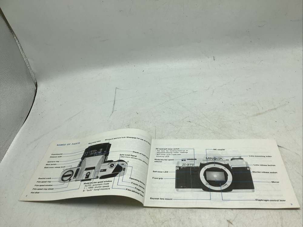 MINOLTA X-370 Owner's Manual Instructions