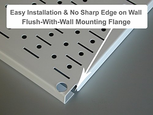 Pegboard Rack Garage Storage Galvanized Steel Horizontal Peg Board Metallic