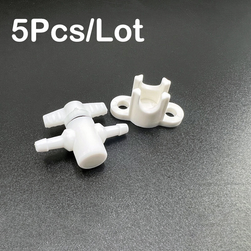 5Pcs White Plastic 2 Ways Ink Connector Adapter For Inkjet Format Printer
