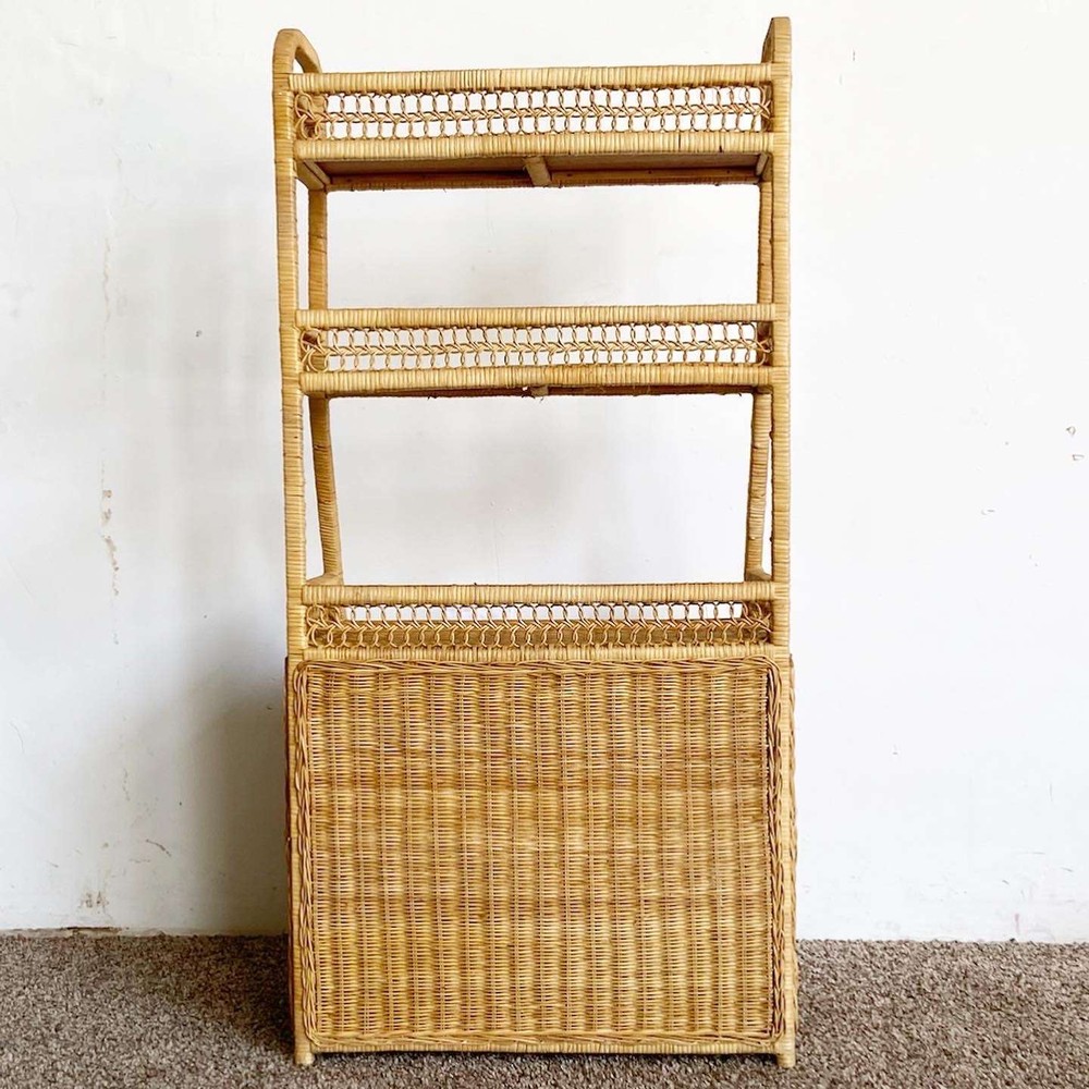 Boho Chic Rattan and Wicker Etagere