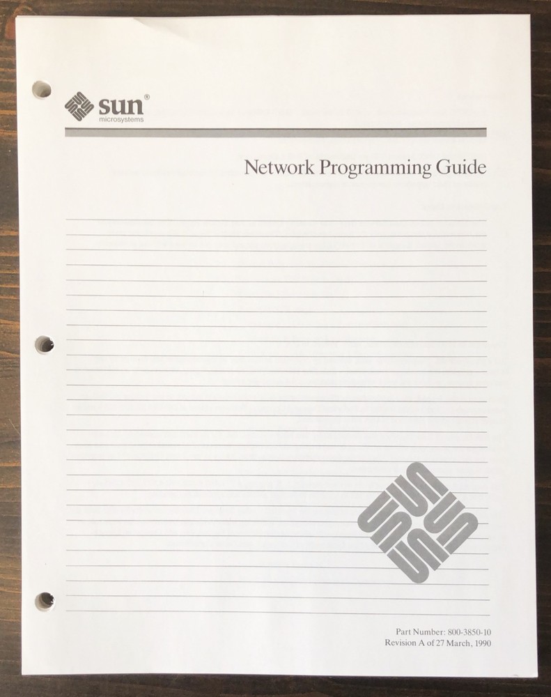 Sun Microsystems - Network Programming Guide Manual  (1990)