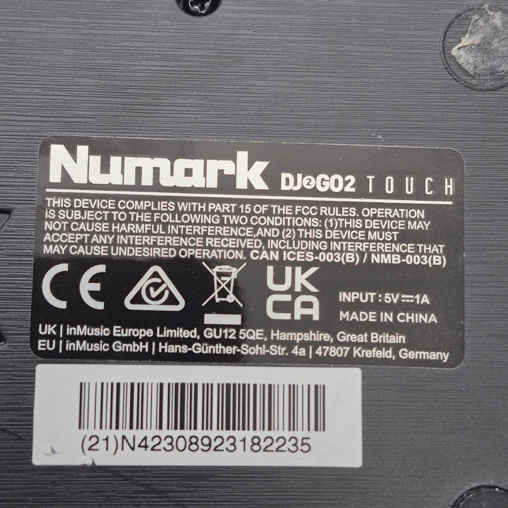 Numark DJ2GO2 Touch Compact 2 Deck USB DJ Controller Touch Jog Wheels Serato