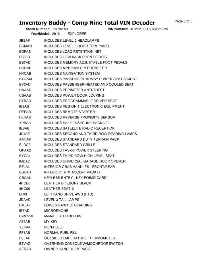 EXPLORER 2016 Transmission Shift 987763