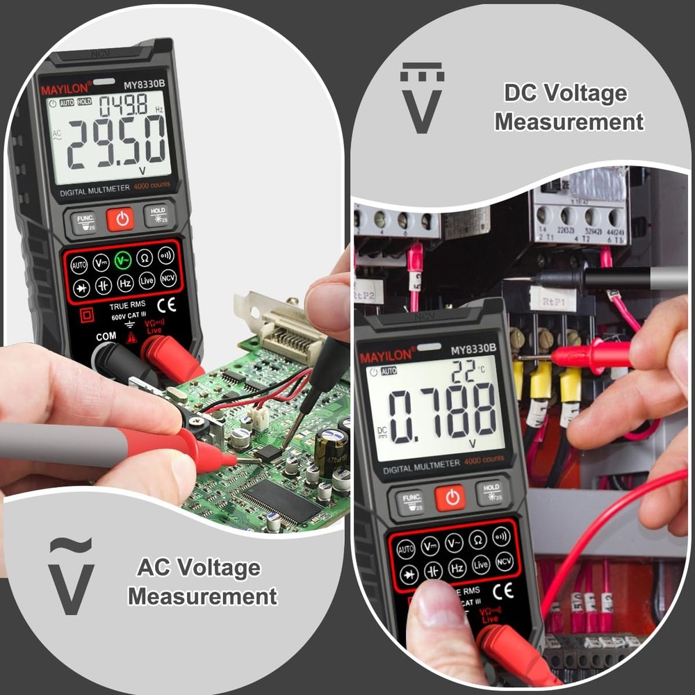 Multimeter TRMS 4000 Counts Digital Multimeter DC AC Voltage Tester... Fast Ship