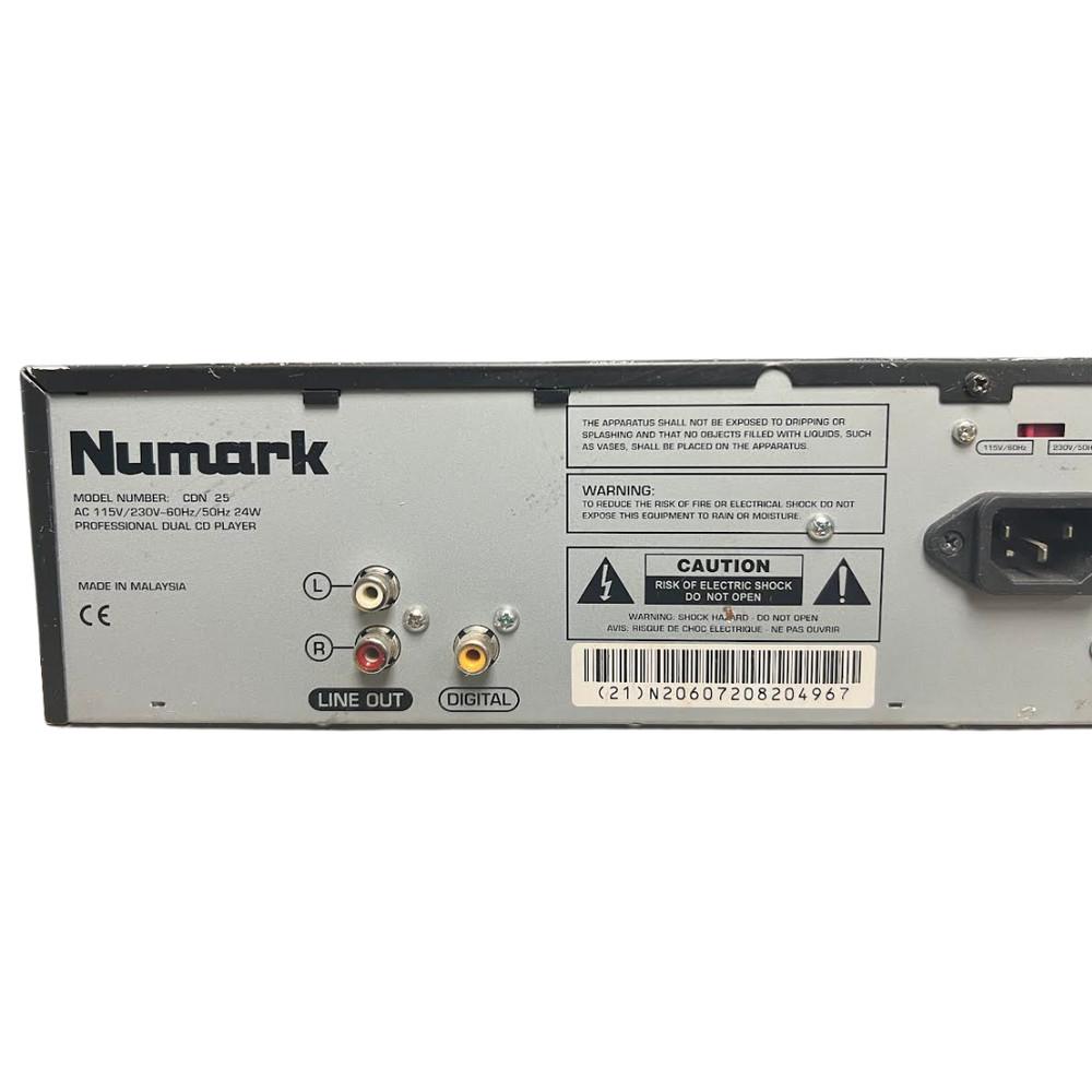 Numark CDN-25 Professional Duel CD Player (Not Tested)