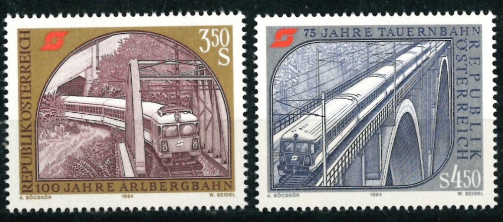 AUSTRIA 1984 Railway Anniversaries - MNH