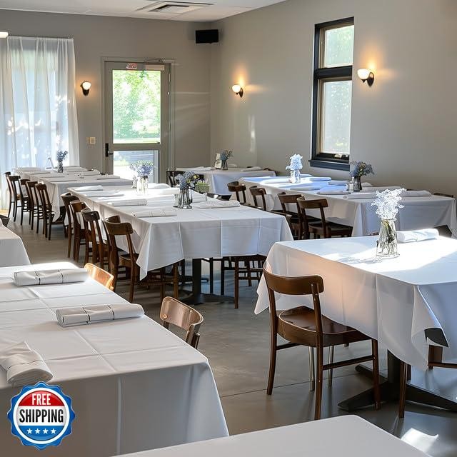 Niuara White Plastic Table Cloth Rectangle Table 15 Pack, 54''×10