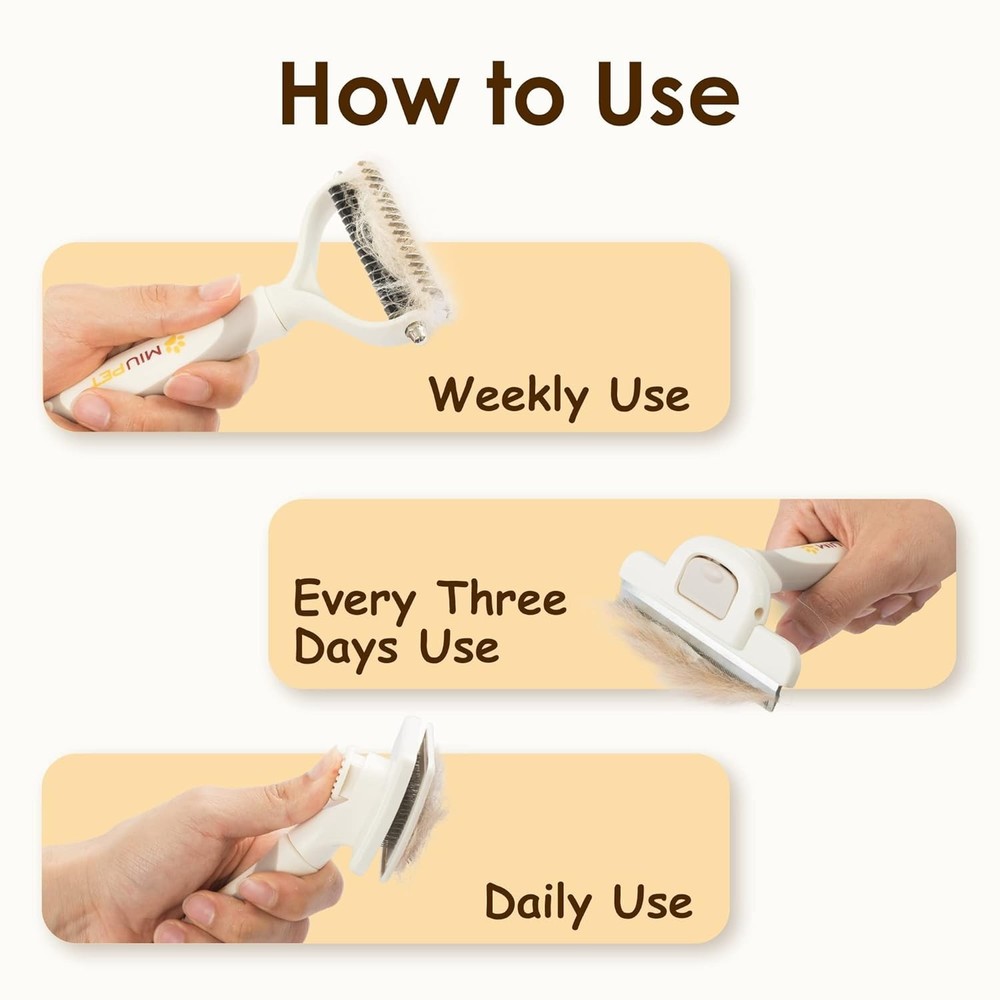 Ergonomic Deshedding Brush Set for Long-Haired Pets - Ultimate Grooming Solution