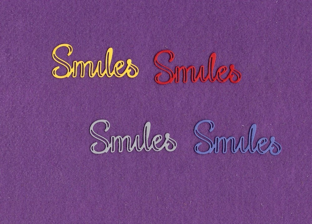 SMILES die cuts scrapbook cards