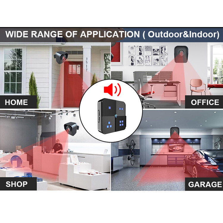 Wireless Solar Driveway Alarm Sensor Security System Receiver+Sensor Plug&Play