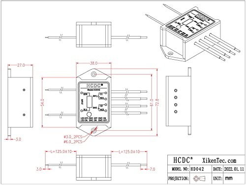 DPST 1NO 1NC 8 Amp Power Relay Module () AC/DC 12V