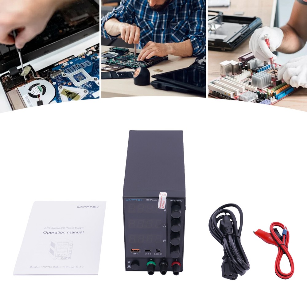 DC 0-30V 0-10A Power Supply Lab Variable Adjustable Regulated Bench Switching