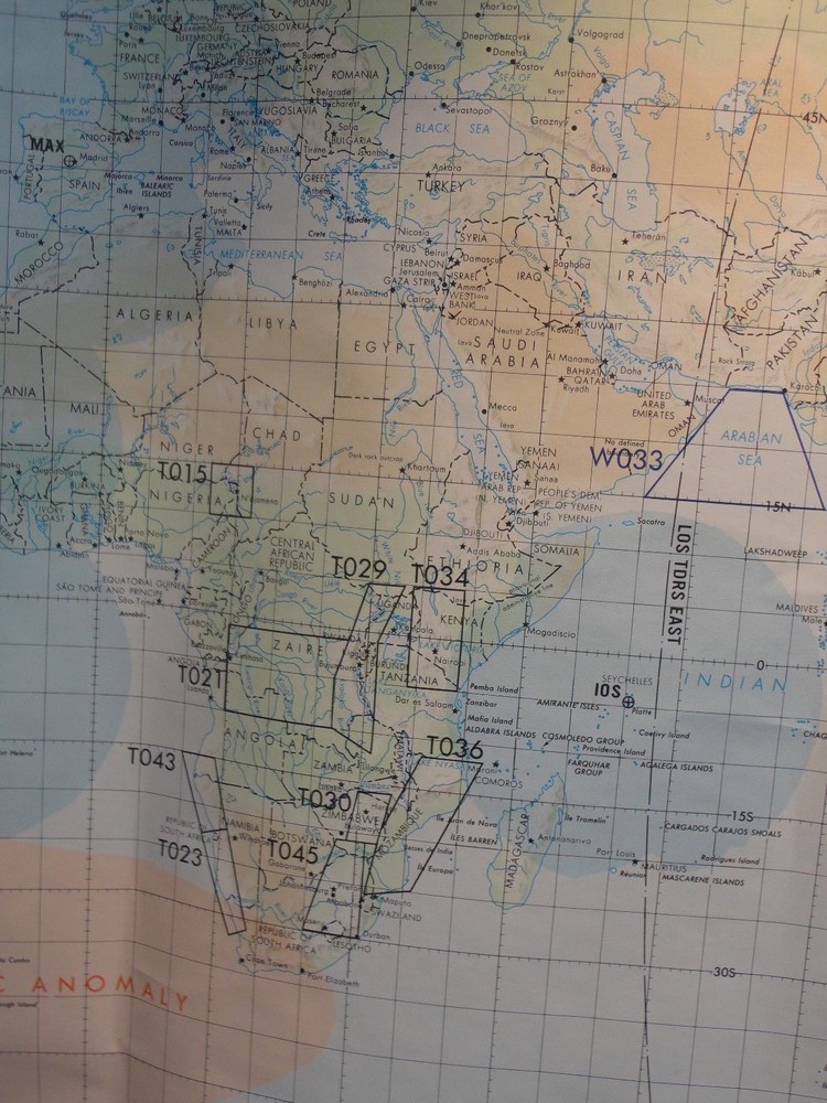 STS-35 - Space Shuttle MERCATOR Orbit Map - Original NASA Dec 1989