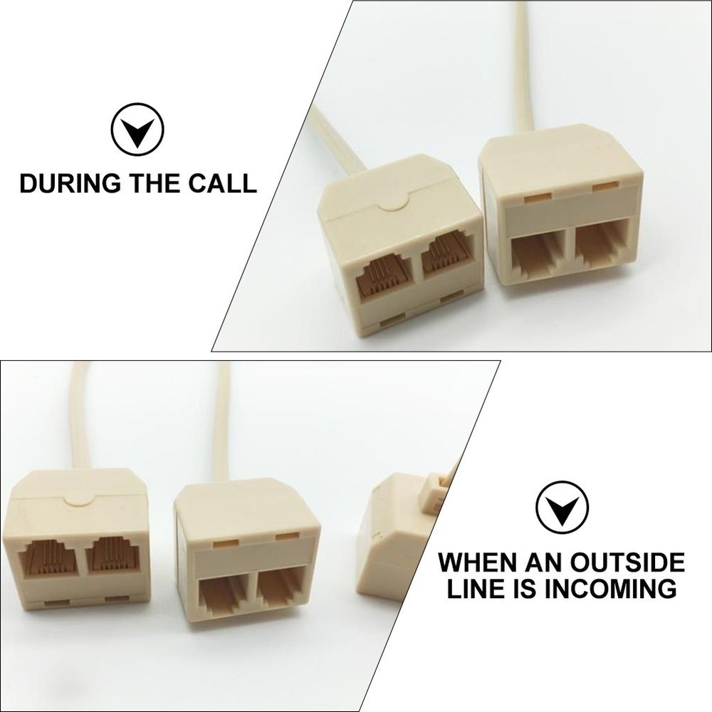 5 Pcs 2 Way Telephone Plug Landline Splitter Adapter Socket