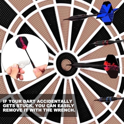 Professional 12-Pc Plastic Tip Dart Set, 18g, 120 Extra Tips, Flight Protector &