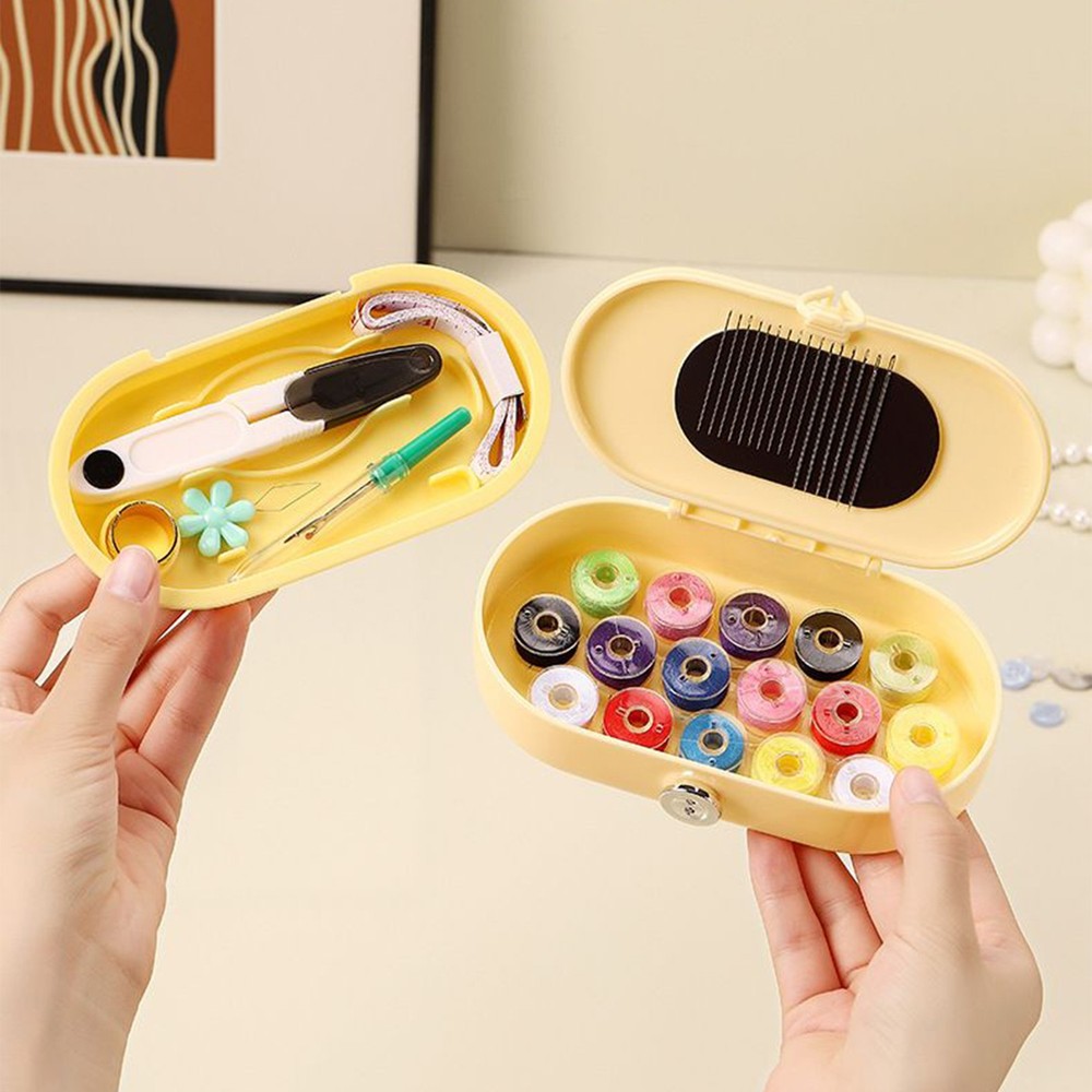 Sewing Kit Basic 21 Piece Portable Stitching Supplies with Storage Box