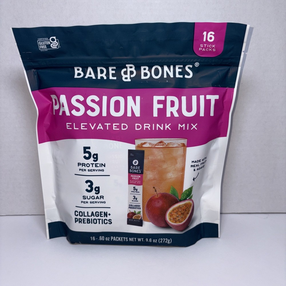 Bare Bones Passion Fruit Elevated Drink Mix | Light & Flavorful |...