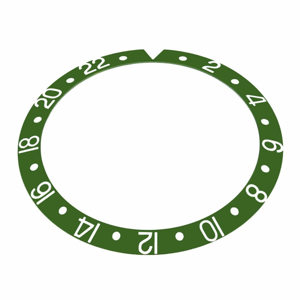 BEZEL INSERT FOR 40MM INVICTA PRO DIVER AUTOMATIC WATCH GREEN WITH SILVER FONTS