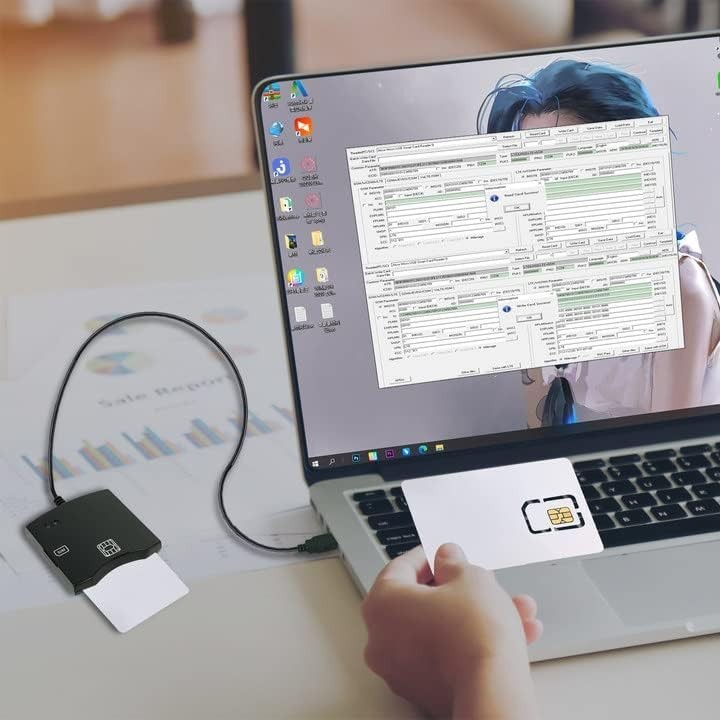 Professional SIM Card Writer with 5 Programmable LTE USIM Cards & Setup Software