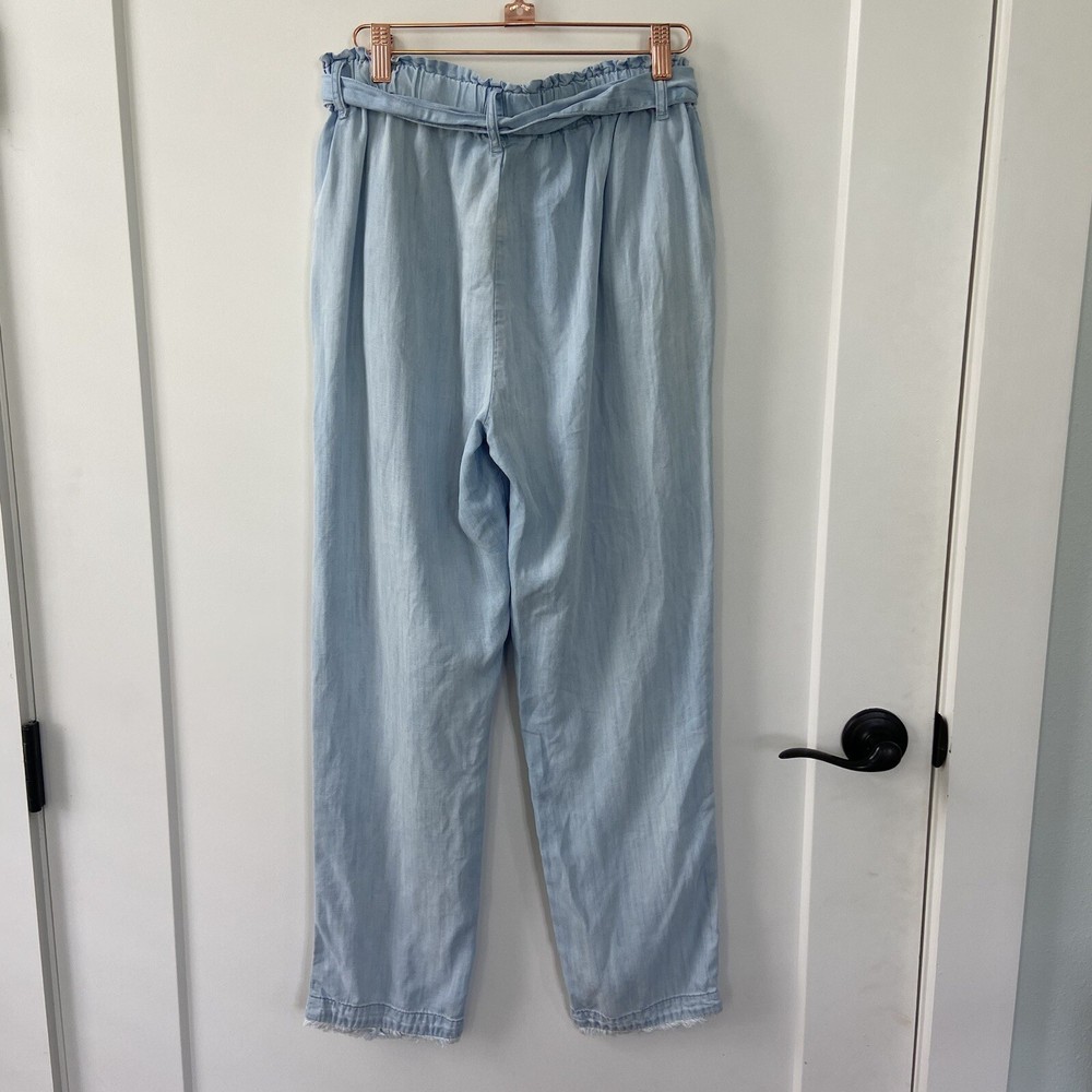 Cloth & Stone Blue Chambray Lyocell Paperbag Pants Pull On Small Coastal