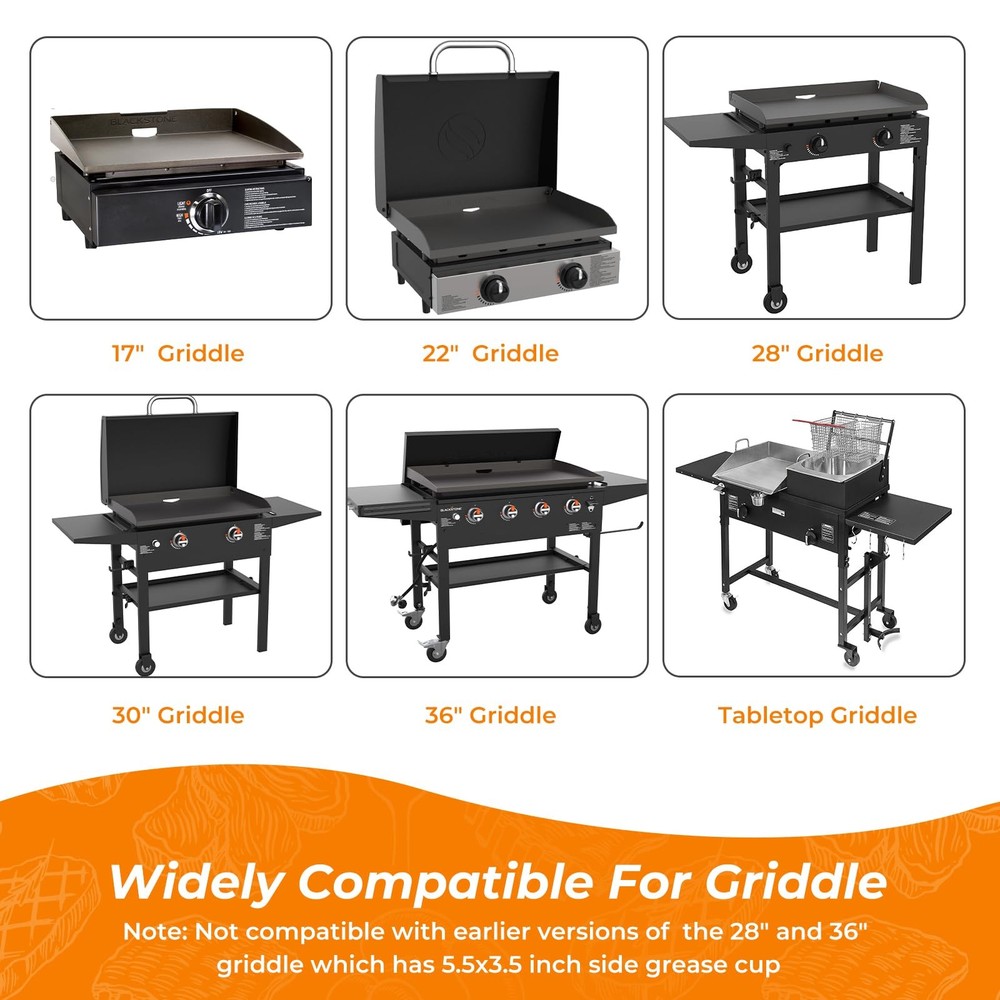 Silicone Grease Cup Liners 2-Pack: Blackstone Griddle Accessories - Reusable...