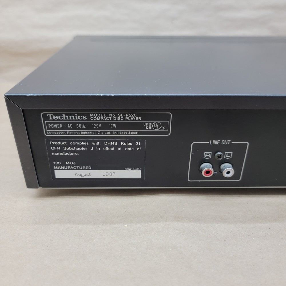 Vintage Technics SL-P520 CD Compact Disc Player NEW DRIVE BELT Tested & Working