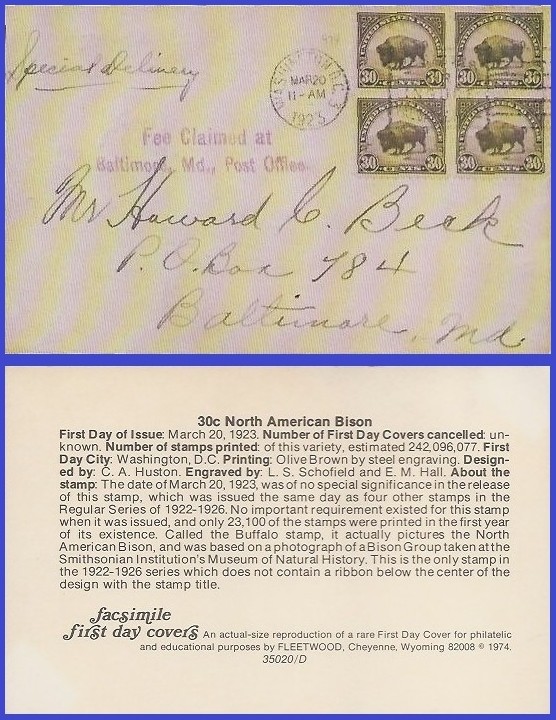 USA5 # 569 ADDR FACSIMILE FDC BL4  Buffalo
