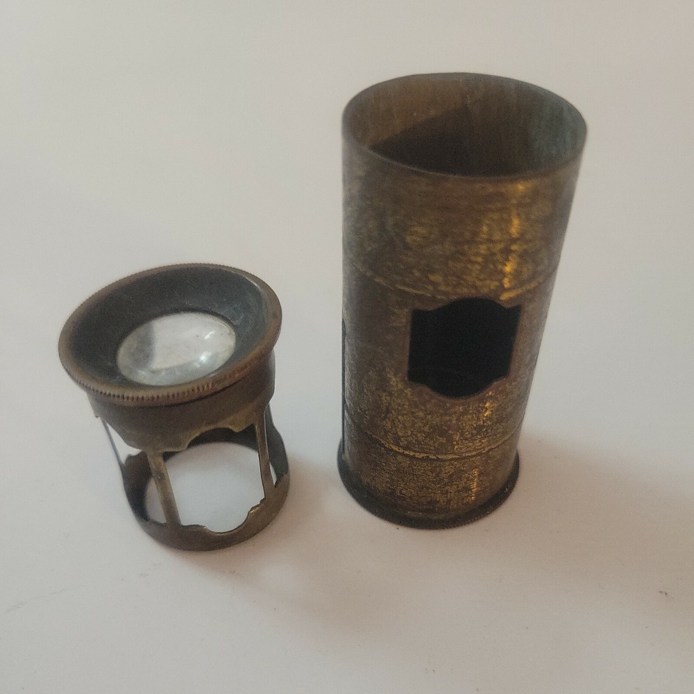 Antique Victorian Brass Pocket Microscope