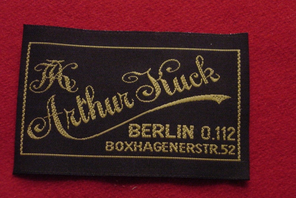 GERMAN UNIFORM TAILOR LABEL : ARTHUR KUCK, BERLIN - CUSTOM-MADE REPLICA