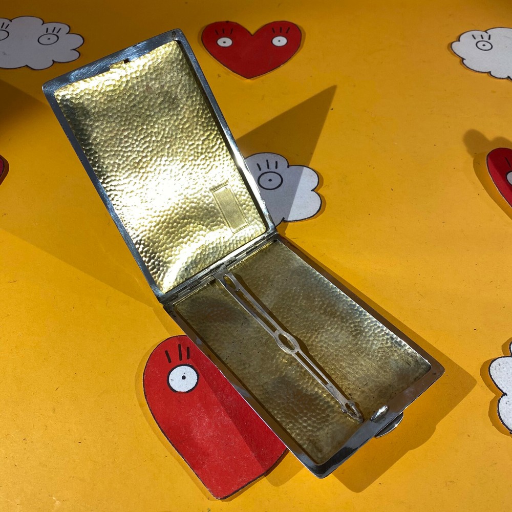 Antique Sterling Whiting? Hand hammered Silver Long Cigarette Case 127.9 grams