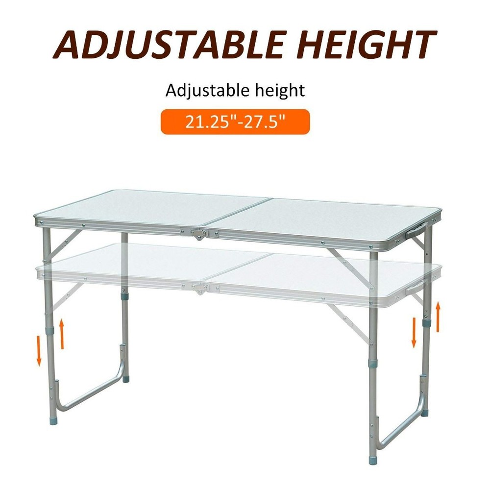 Foldable Utility Table 47in Lightweight Travel Friendly 9.5lbs