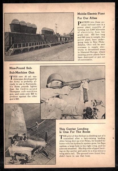 M3 “Nine-Pound Sub-Machine Gun” 1944 article Grease Gun introduction