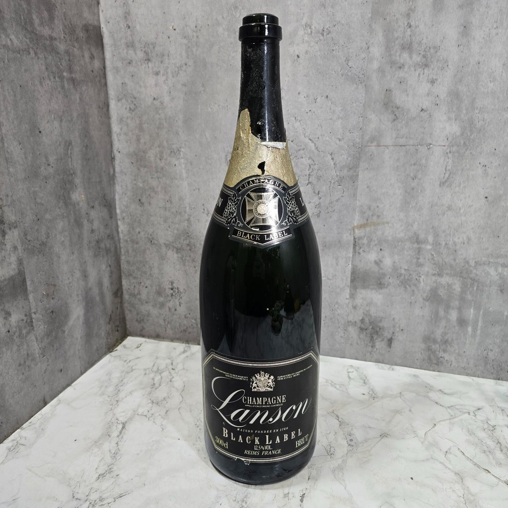 Large 300cl Lanson Champagne Black Label Brut Bottle Shop Display Empty