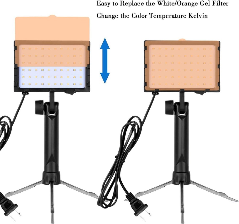 Continuous LED Studio Lighting Kit - 60 LEDs, 15W Brightness, Portable Design