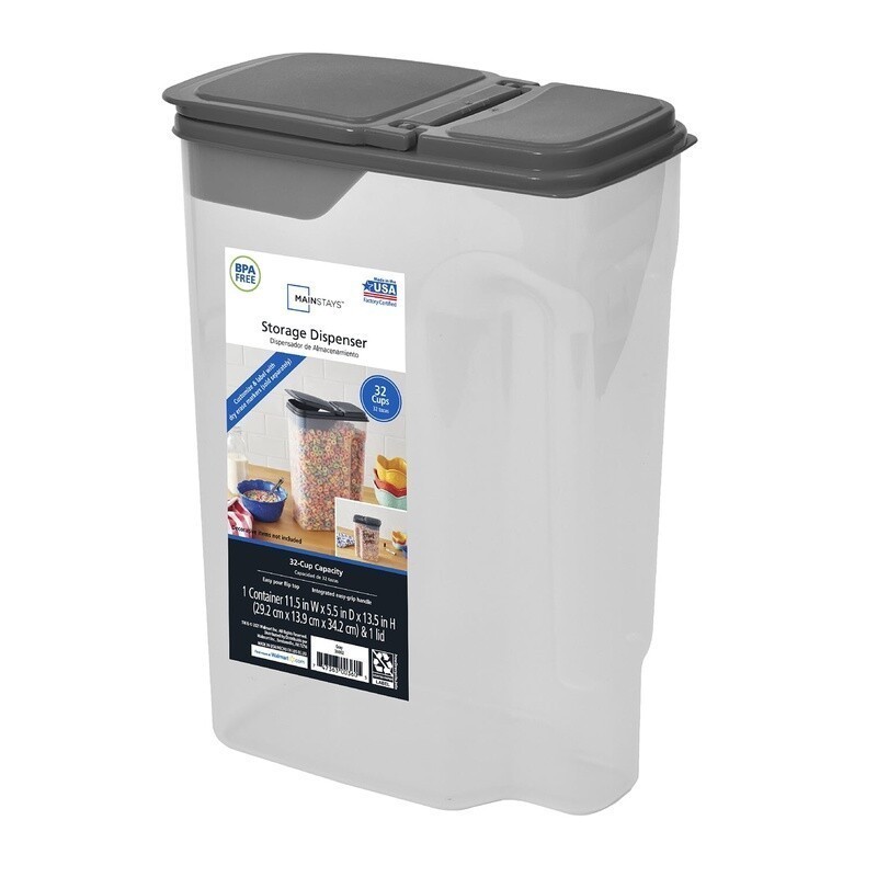 Clear Plastic Cereal Dispenser 2 Pack 32 Cup Storage Container Kitchen Organizer