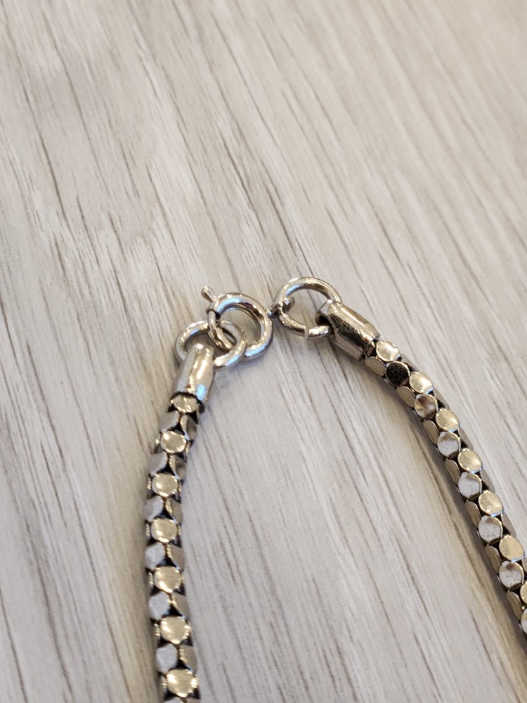 Vintage Silver Tone Abstract Serpent Chain Necklace