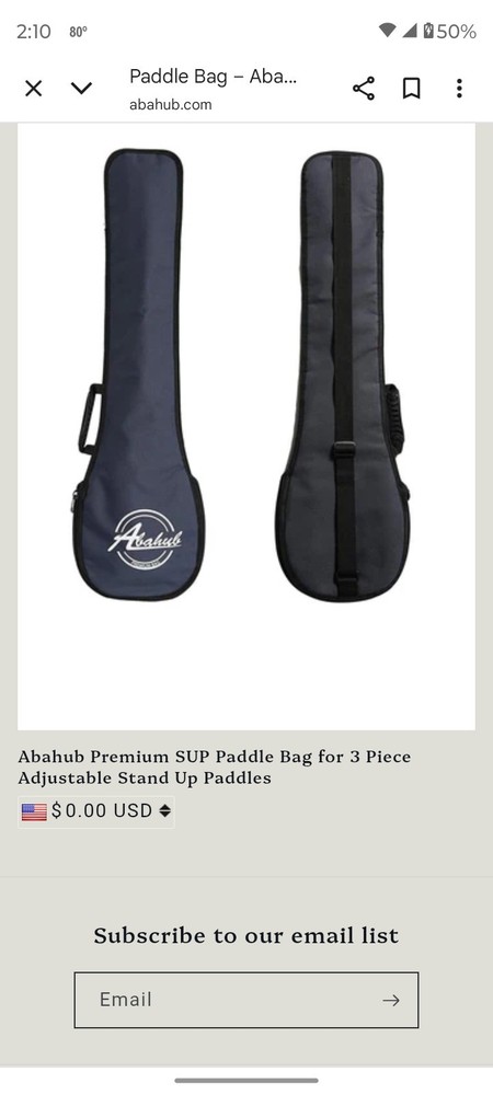 Abahub Premium Paddleboard Paddle Bag Blue