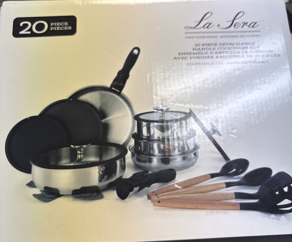 La Sera 20 Piece Detachable Handle Cookware Set  NEW